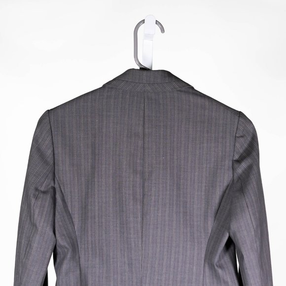 Banana Republic Women's Blazer Gray Striped Stretch Preppy Career Suit Jacket 0 - Picture 5 of 9